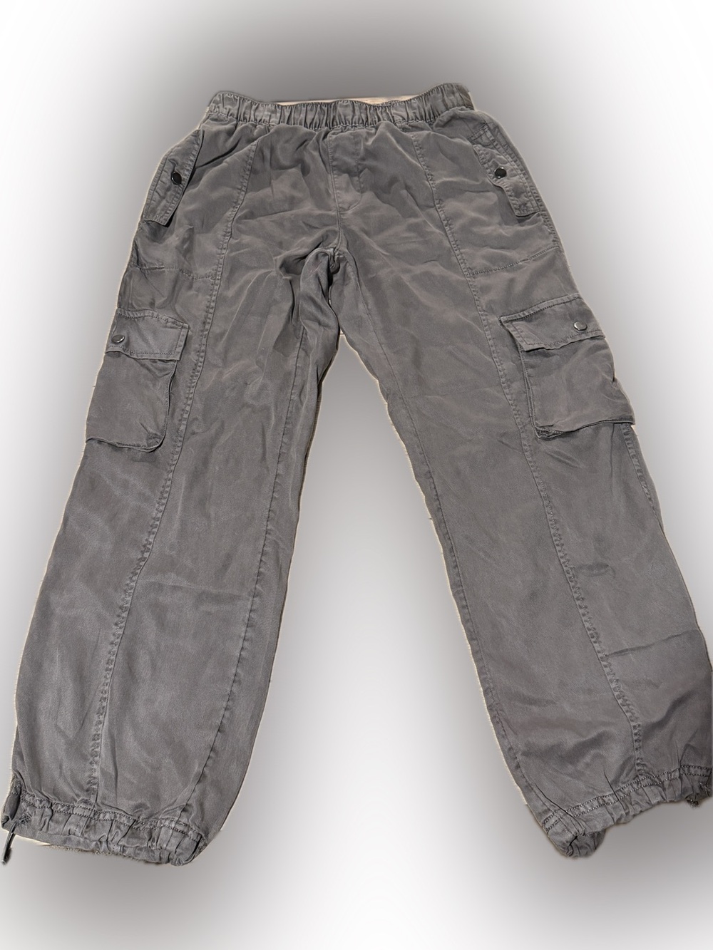 C&C California Women’s Gray Lyocell Utility Cargo Joggers - Soft Tencel Twill